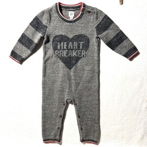 Baby Gap Heart Breaker Sweater Romper 12-18 Month One Piece Jumper $45
